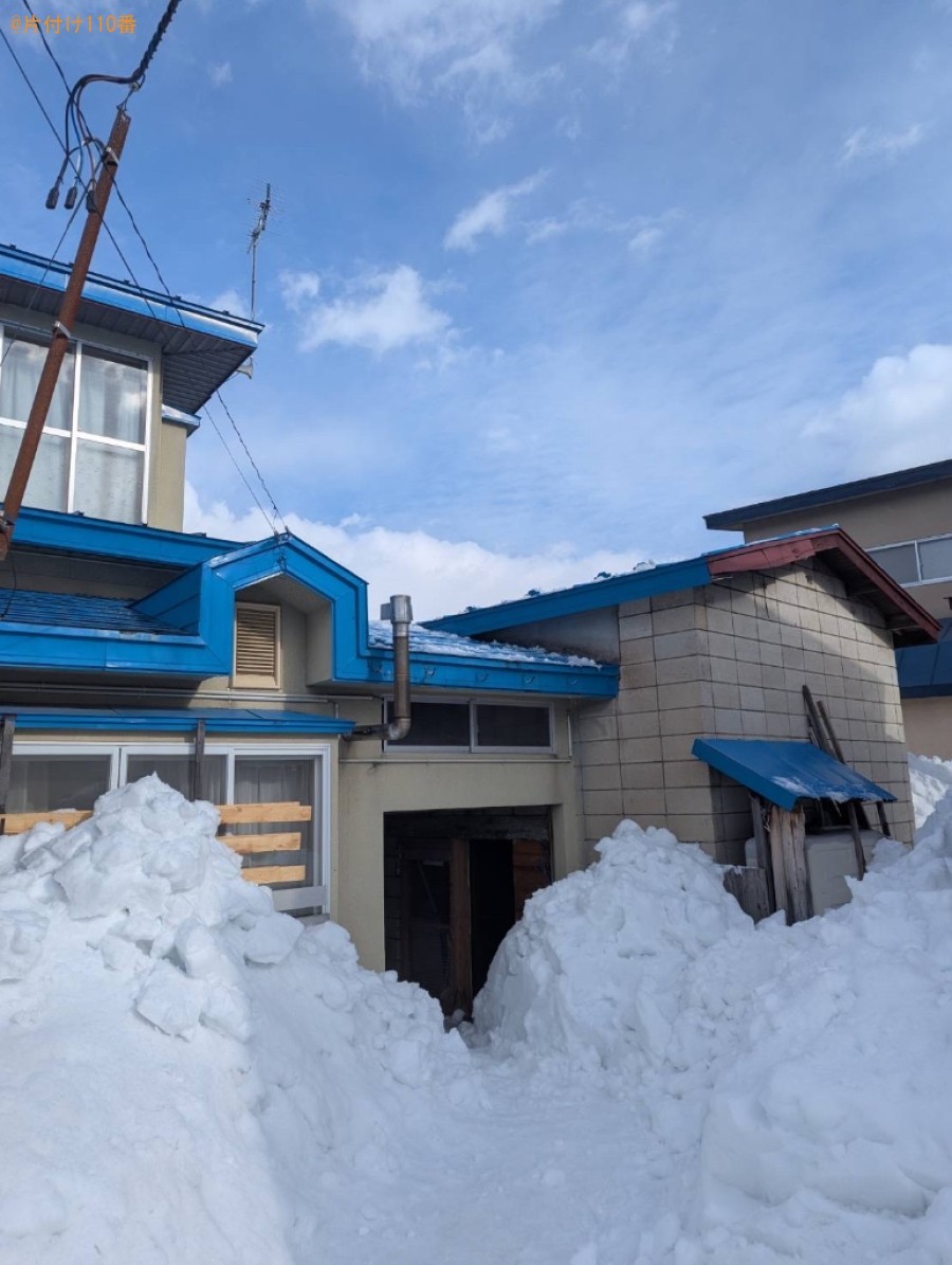 家の屋根と車庫の上の雪下ろしと排雪作業ご依頼　お客様の声